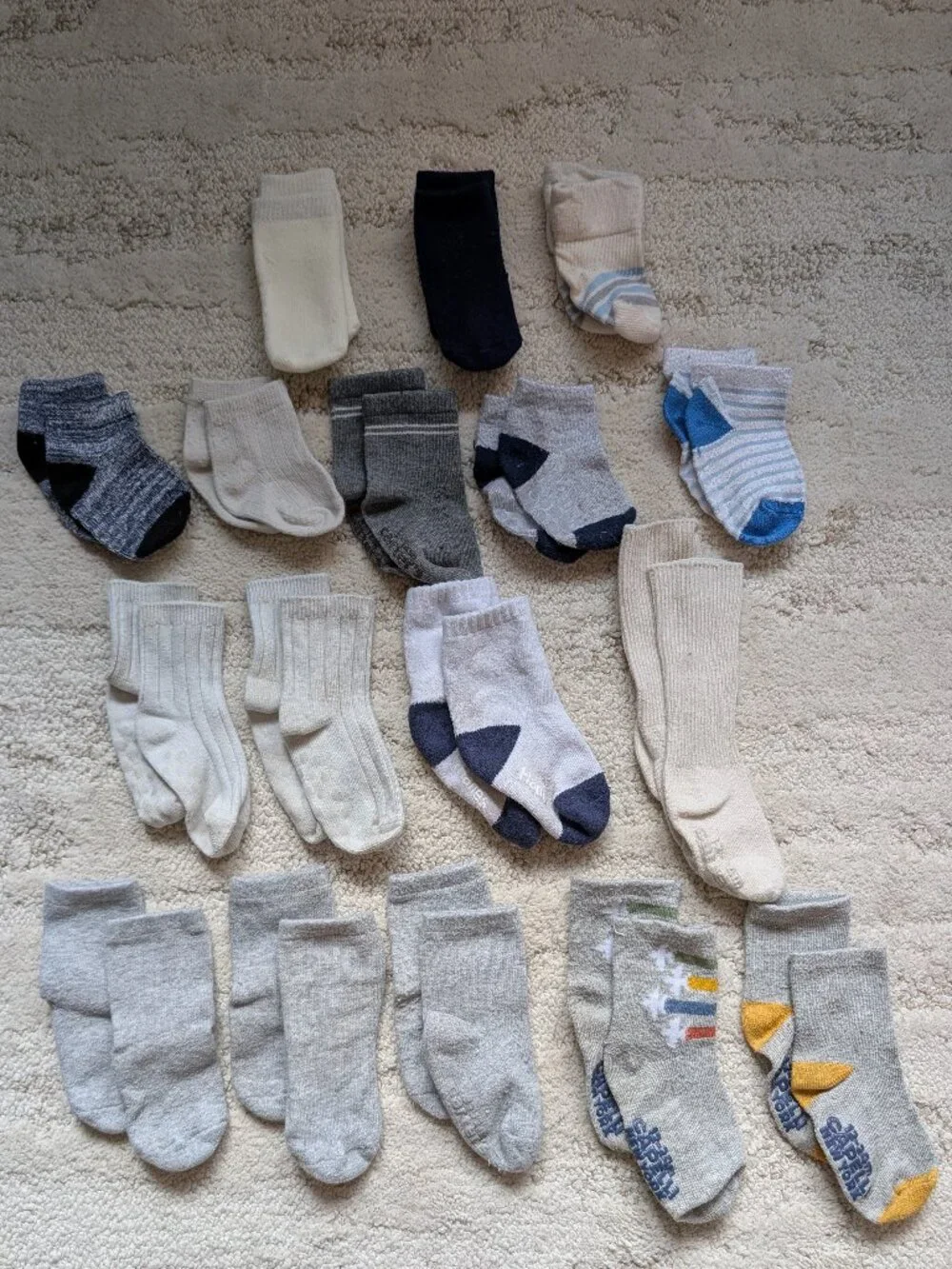 Socks for Baby's First Year - Newborn to 12-24 Month Sizes - 17 Total Pairs